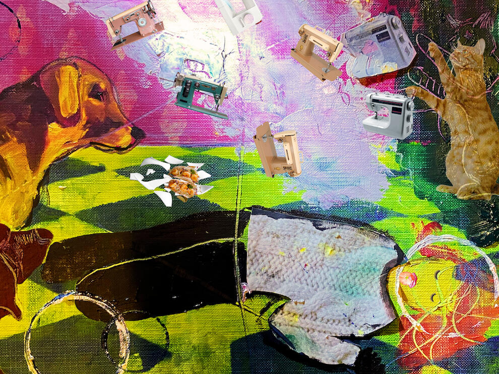This is How I Want to Leave the World: Diana (2023) Oil, inkjet, and flashlight on canvas + digital