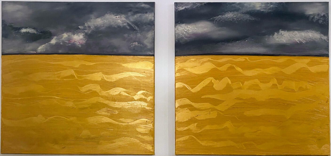 Storm Over Field 1& 2 (2023) Oil on canvas